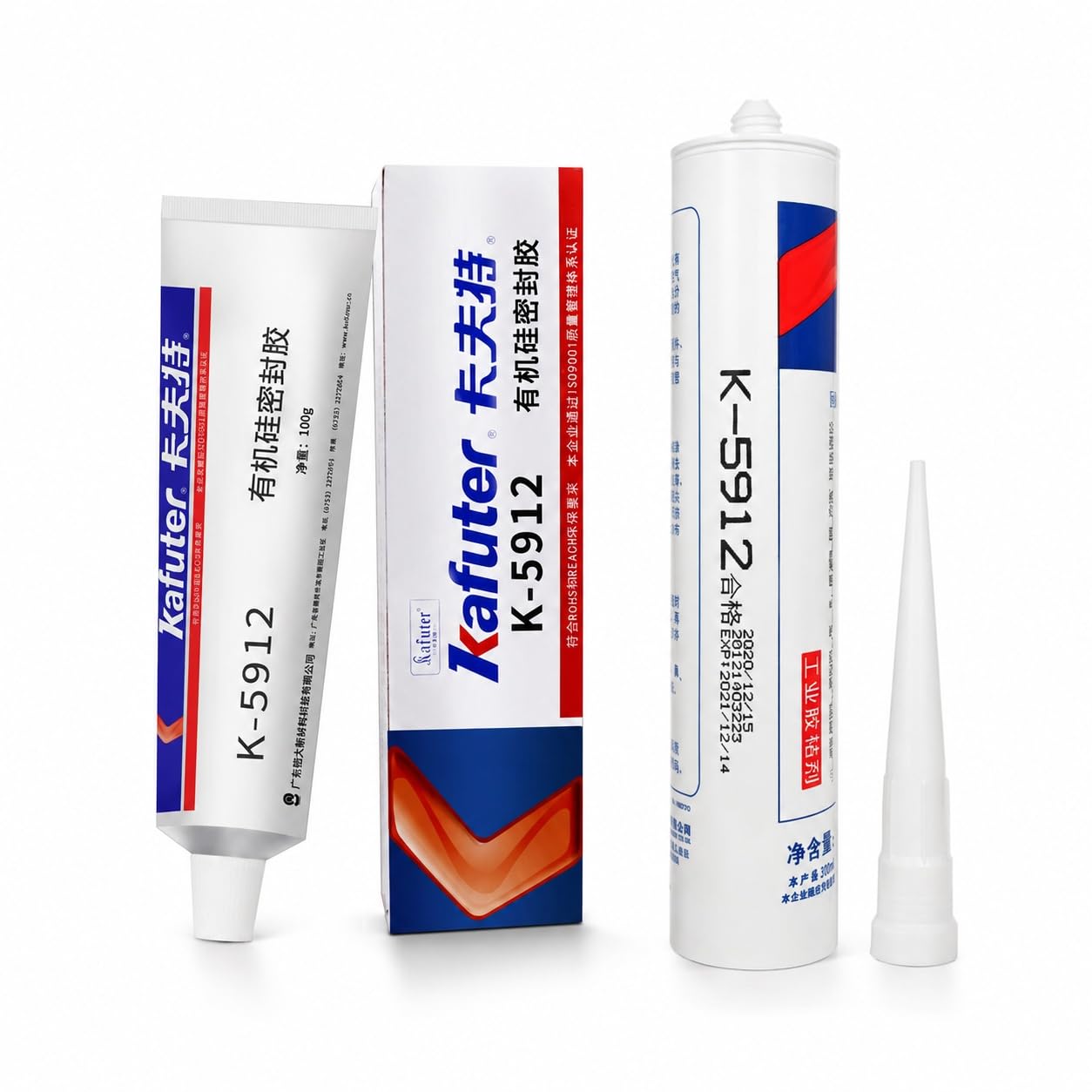 VIDOO Kafuter K-5912 Russ-Zeilentransformator-Dichtungselastomer Silikonkleber Kriechstromfester Wetterfester Rahmenverankerungs-Zement Silikonkleber - 300ml