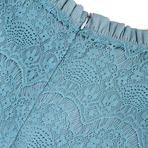 Image of The Orignal Cherry Crumble California Baby-Girls Cherry Crumble Baby-Girl's Cotton Blend Kids Frill Round Neck A-Line Knee Length Party Dress (Ctwsg-DRS-3 Teal Blue 12-18 Months)