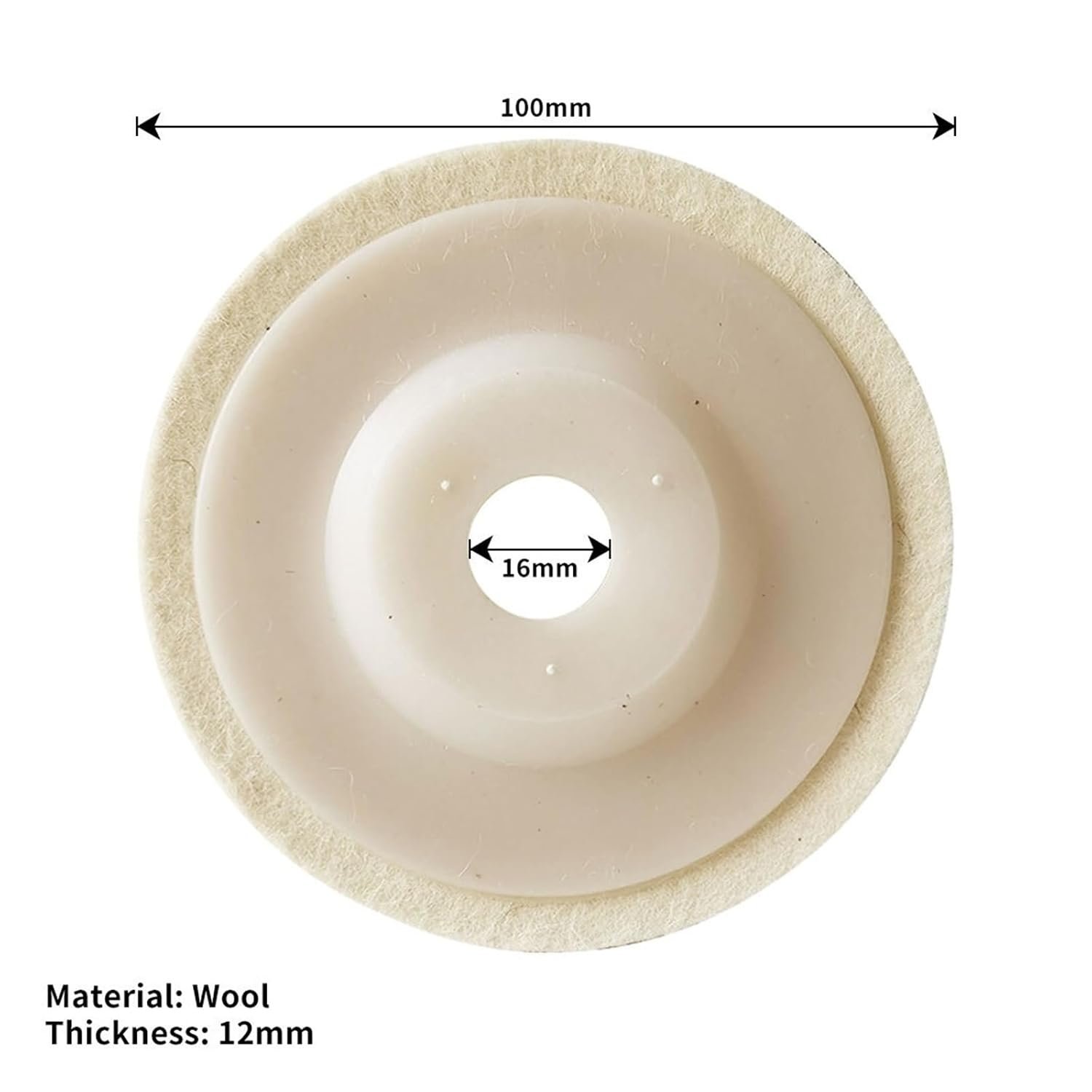 100mm Wool Polishing Wheel Buffing Pads Angle Grinder Wheel Felt Polishing Disc for Metal Marble Glass