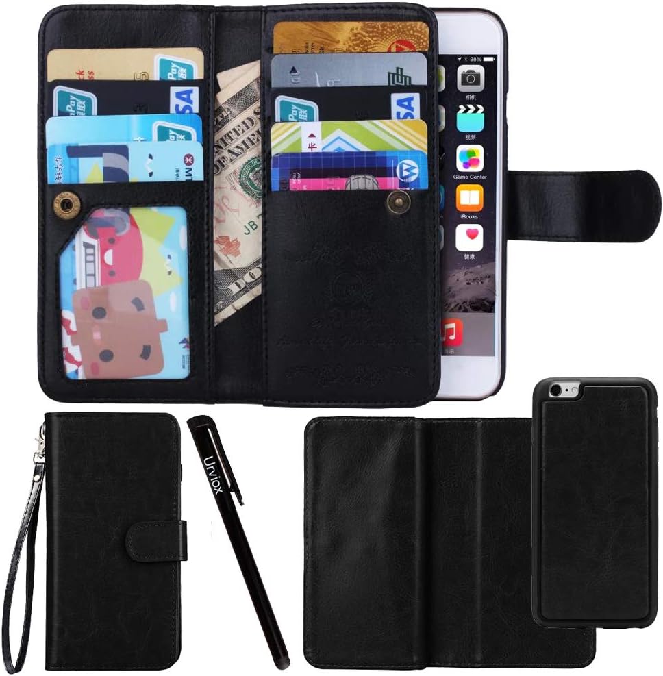 Urvoix for Apple iPhone 6 Plus / 6S Plus (5.5''), Wallet Leather Flip Card Holder Case, 2 in 1 Detachable Magnetic Back Cover iPhone6 Plus / iPhone6S Plus (NOT for iphone6)