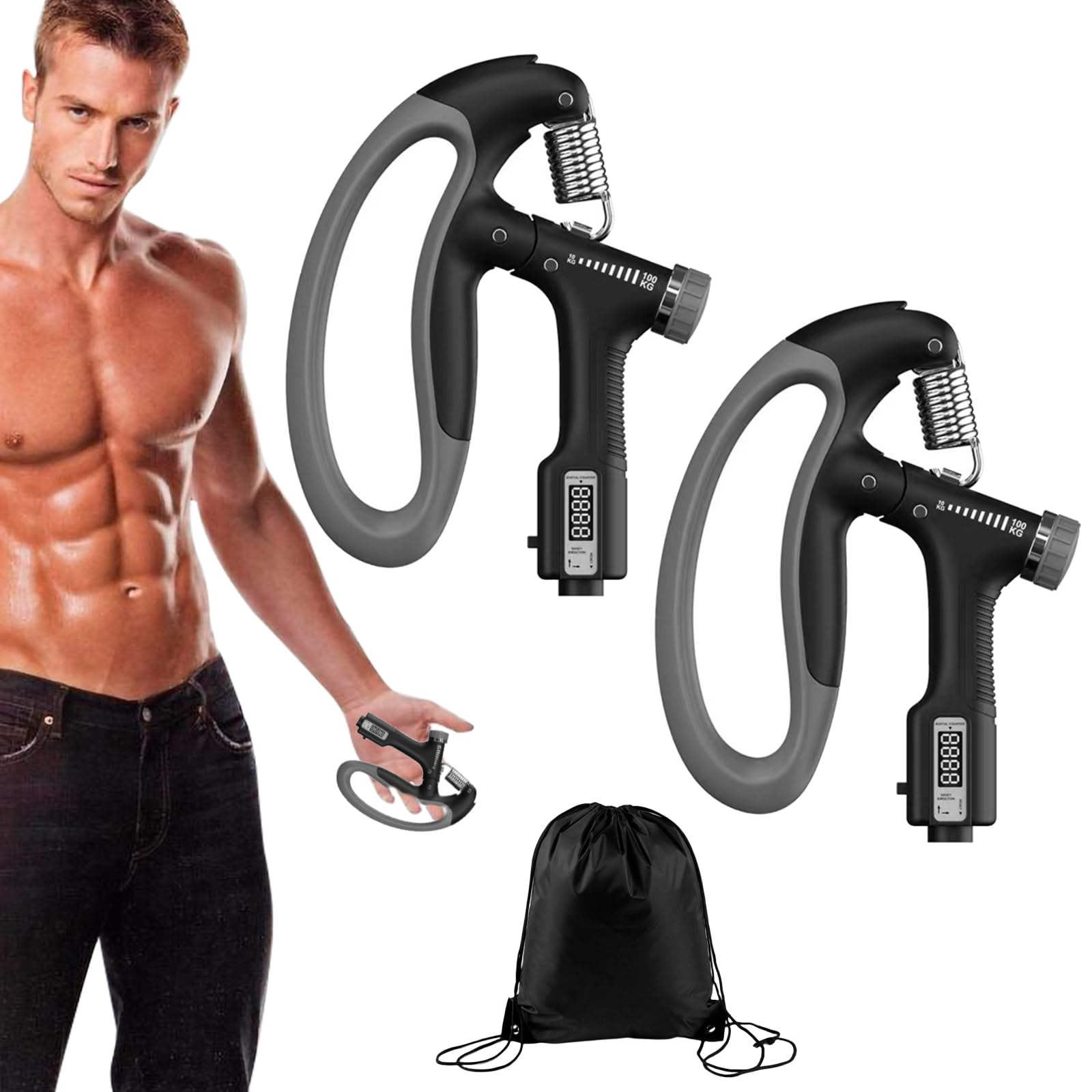 Hand Gripper Regolabile 5-100kg - Allenatore Mani E Avambracci Con Contatore - Foto 10