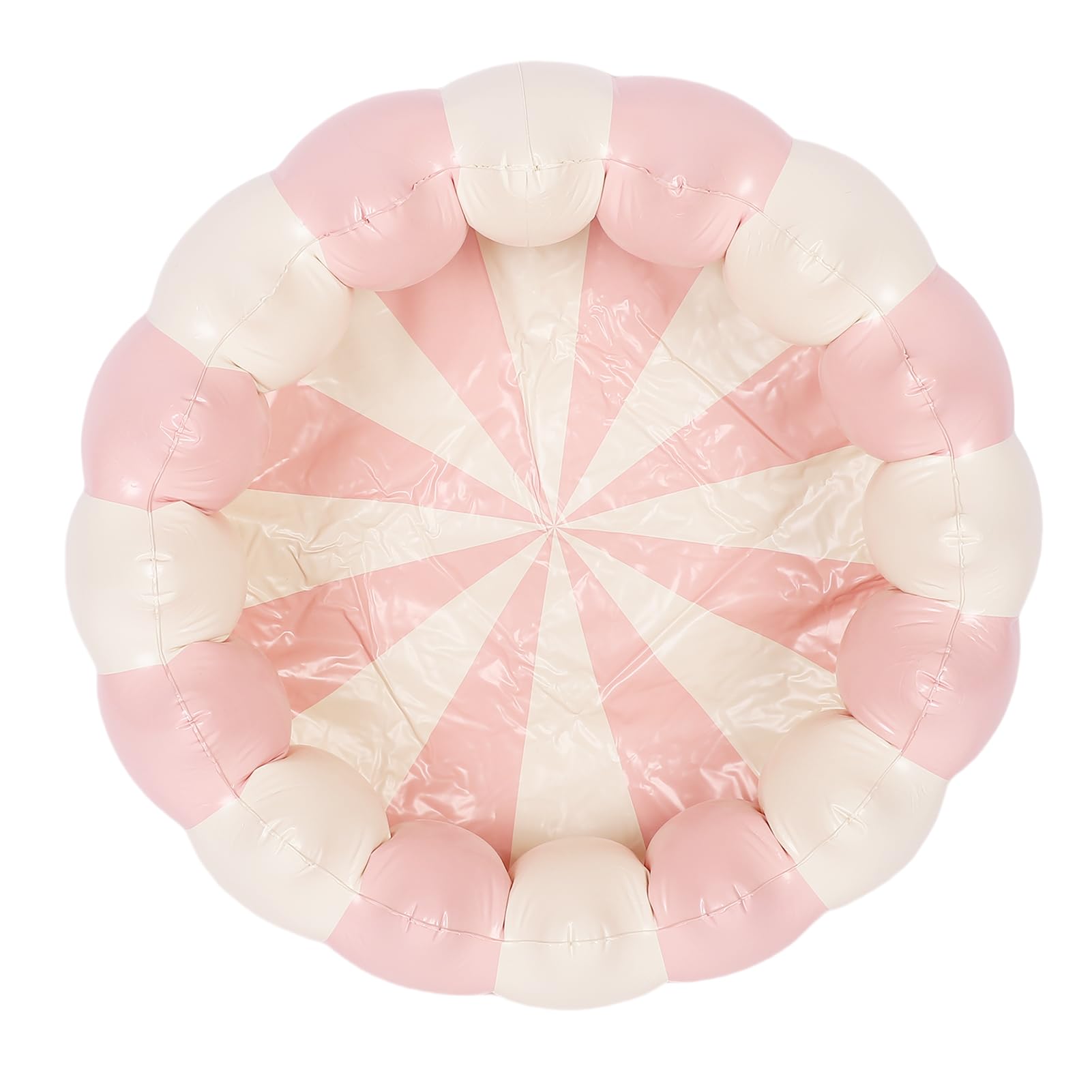 Tomotato Small Inflatable Swimming Pool, PVC Portable Blow Up Ball Play Pit Pool Indoor Outdoor Use for Backyard Water Activity (Striped Pink)