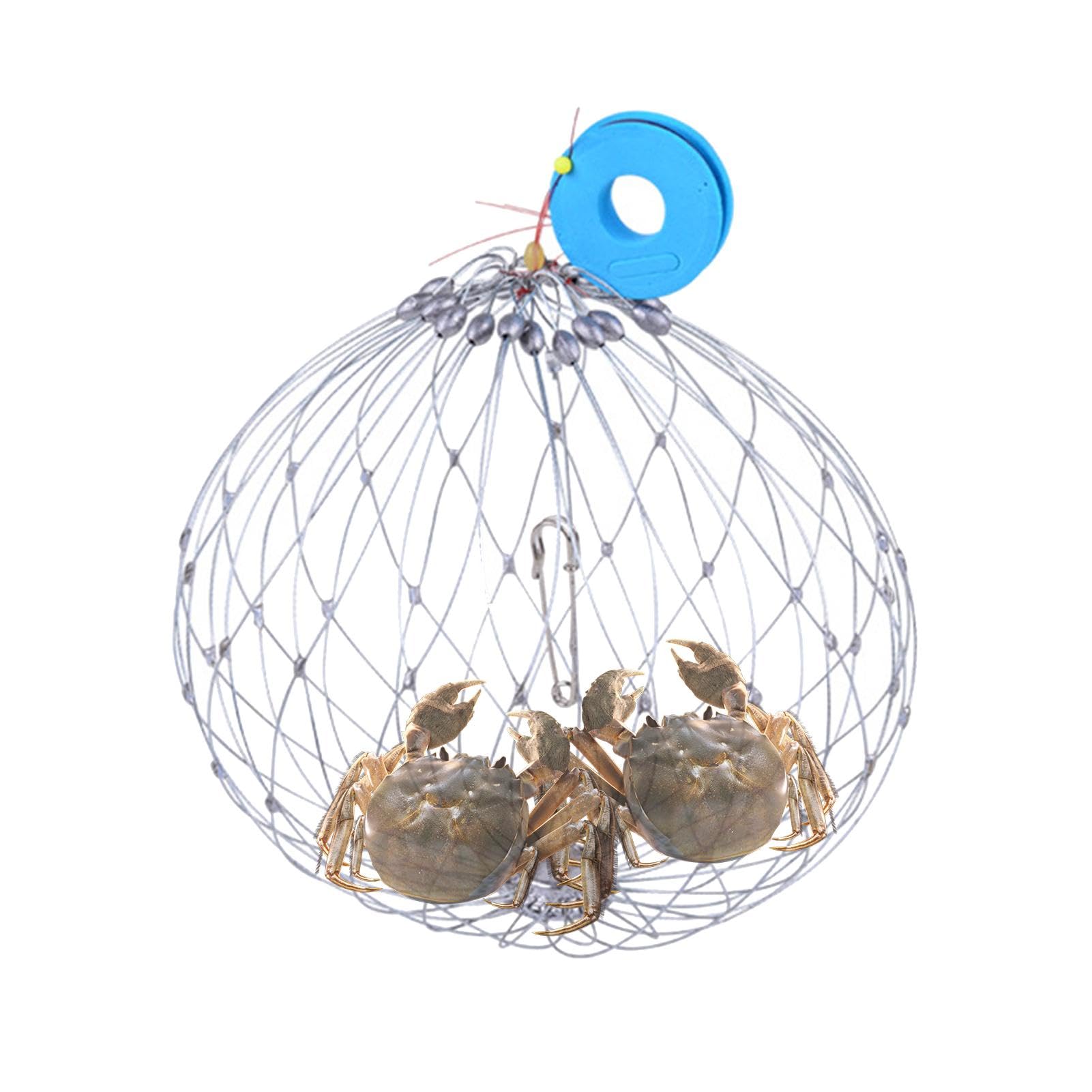 Rete Per Catturare Pesci, Trappole Per Granchi Da Pesca,Rete Per Trappole Per Granchi Da Pesca | Rete In Acciaio Morbido Con Apertura E Chiusura Automatica Multifunzionale Per La Cattura Di Pesci, Ara - Foto 6