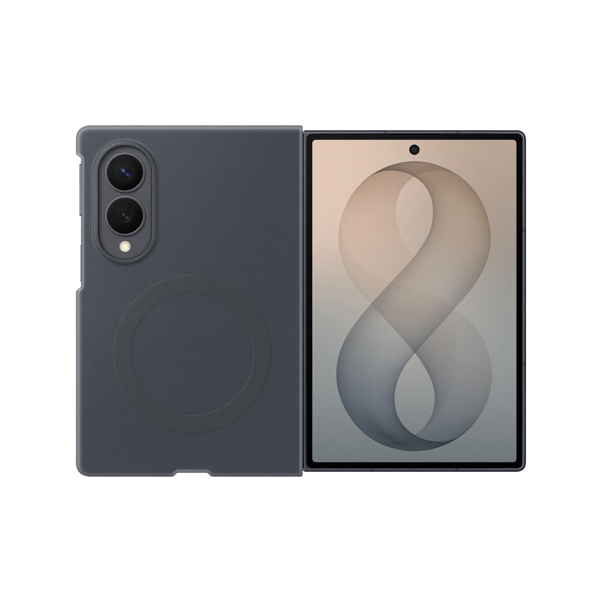 Samsung Silicone Magnet Case per Galaxy Z Fold8, Graphite | Cover Magnetica Colorata, 2 Pellicole Schermo Anteriore Incluse, Silicone Morbido, Con Tecnologia Magnetic Power Profile