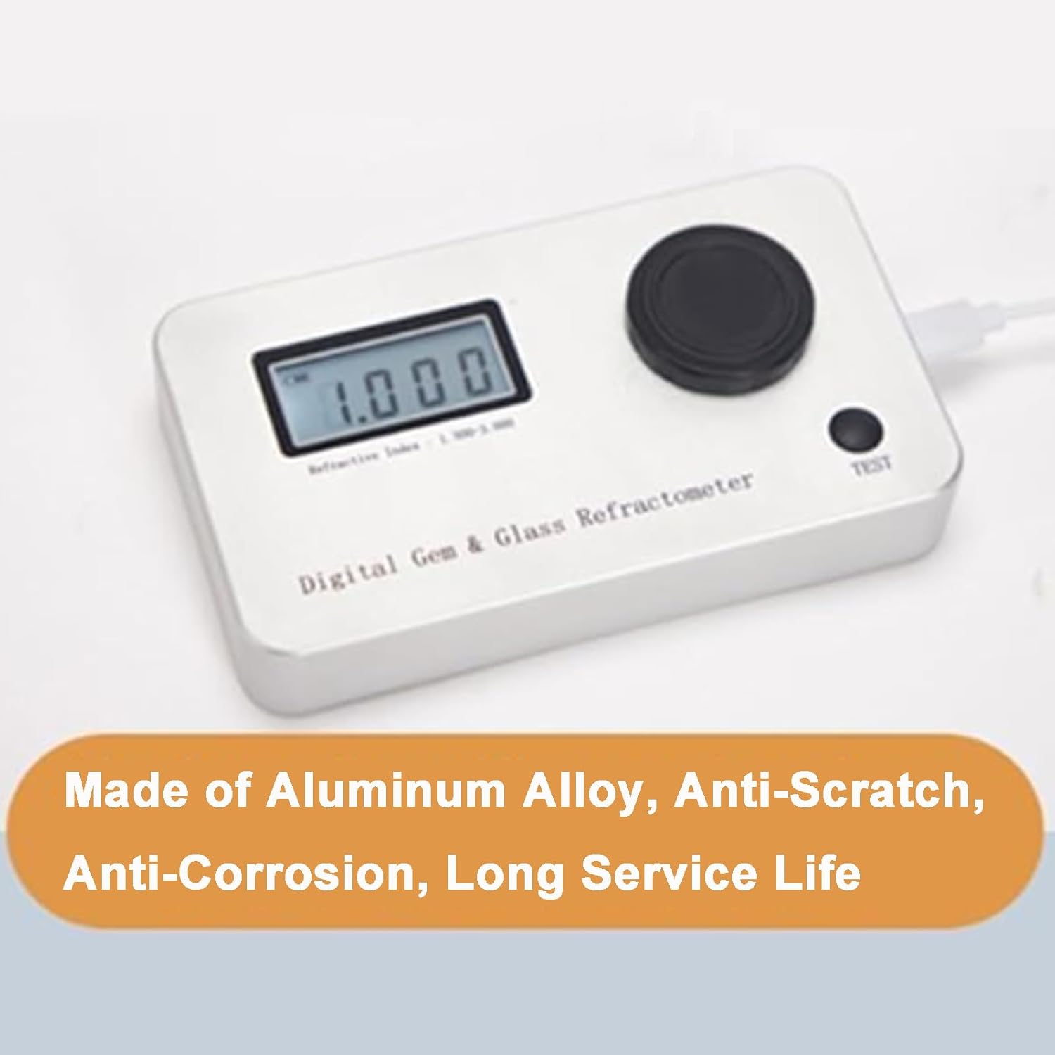 Gemstone Refractometer, Jewelry Tester Identification Tools, Refractive Index 1.300-3.000 / Error: ±0.005 / Accuracy: 0.001 with LCD Screens, for Various Gemstones