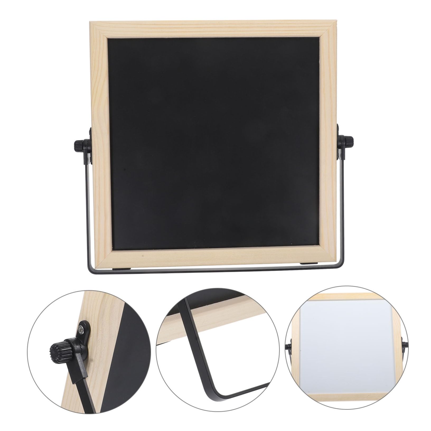 Tableau Blanc Effaçable Magnétique de Bureau Double Face Noir