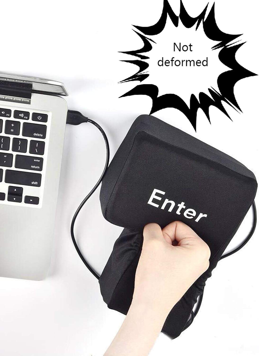 Big Enter, USB Connection, Decompression Button Toy, Large Button-Shaped Pillow