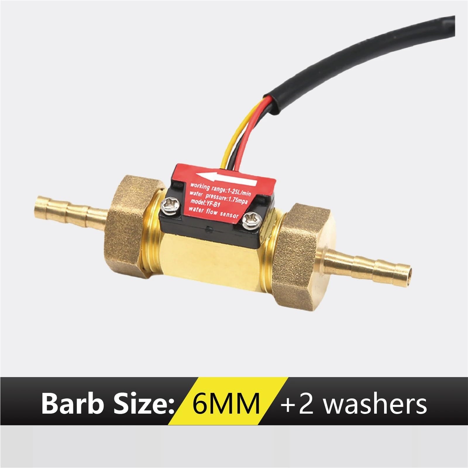 1 pz misuratore di portata in rame sensore di flusso d'acqua G1/2 tubo morbido in ottone effetto Hall con turbina for liquido in linea(B1-6mm)