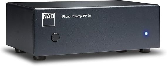 NAD PP 2e Phono Preamplifier MM & MC Turntable Support, Low-Noise Wide Band Phono Stage, Auto Power Down, Gold-Plated Inputs