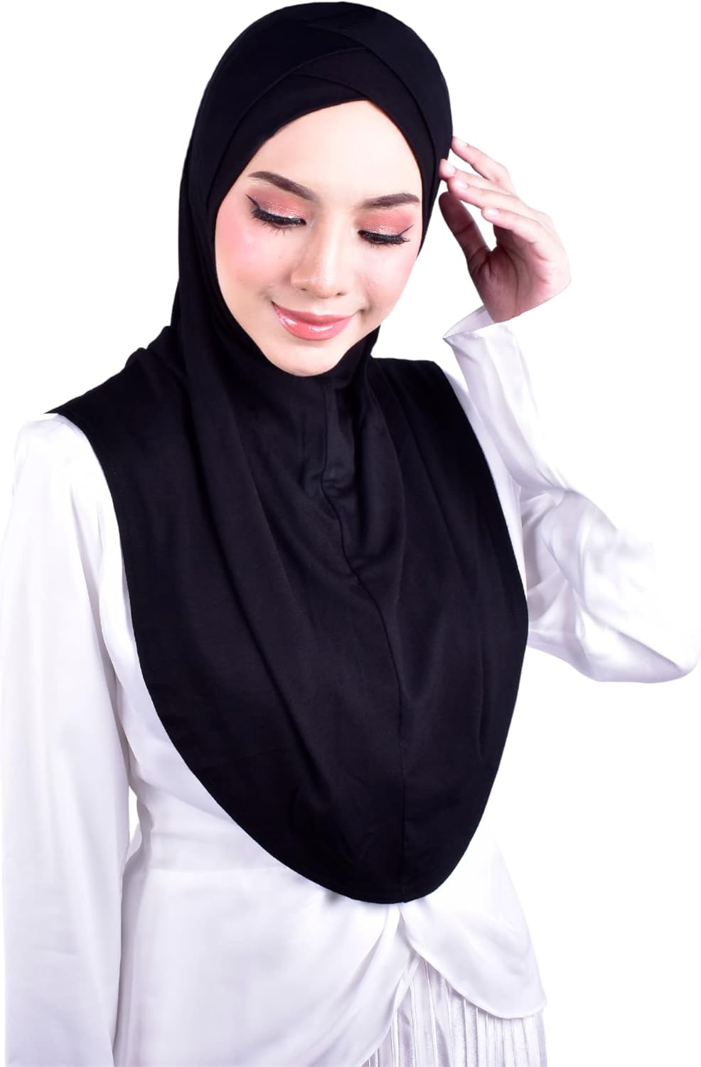 MuLanLegend Handmade | Muberra Pleated Instant Hijab | One Piece Easy Slip On Practical and Comfortable(L Size)