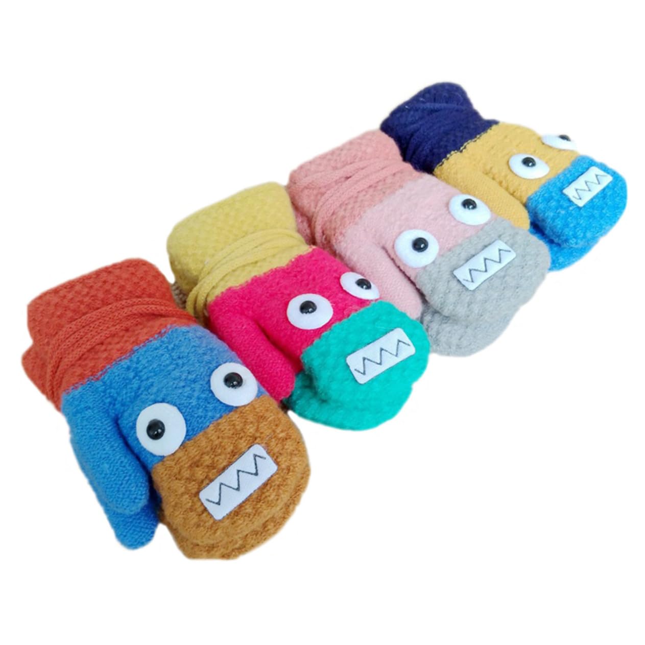 BESTYASH Cartoon Winter Gloves for Kids 4 Pack Boys Snow Gloves Newborn Hand Mittens