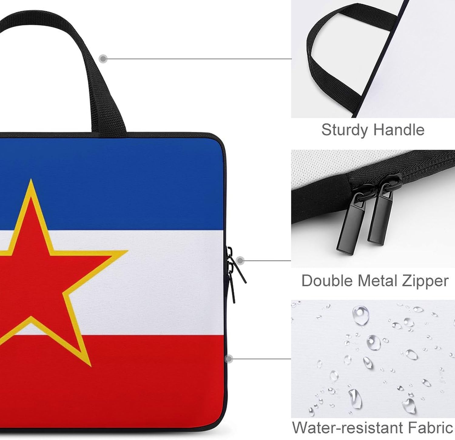 Yugoslavia National Country Flag Cute Laptop Sleeve Case Lightweight Computer Carrying Bag 10 Inch/12 Inch/ 13 Inch/15 Inch/17 Inch