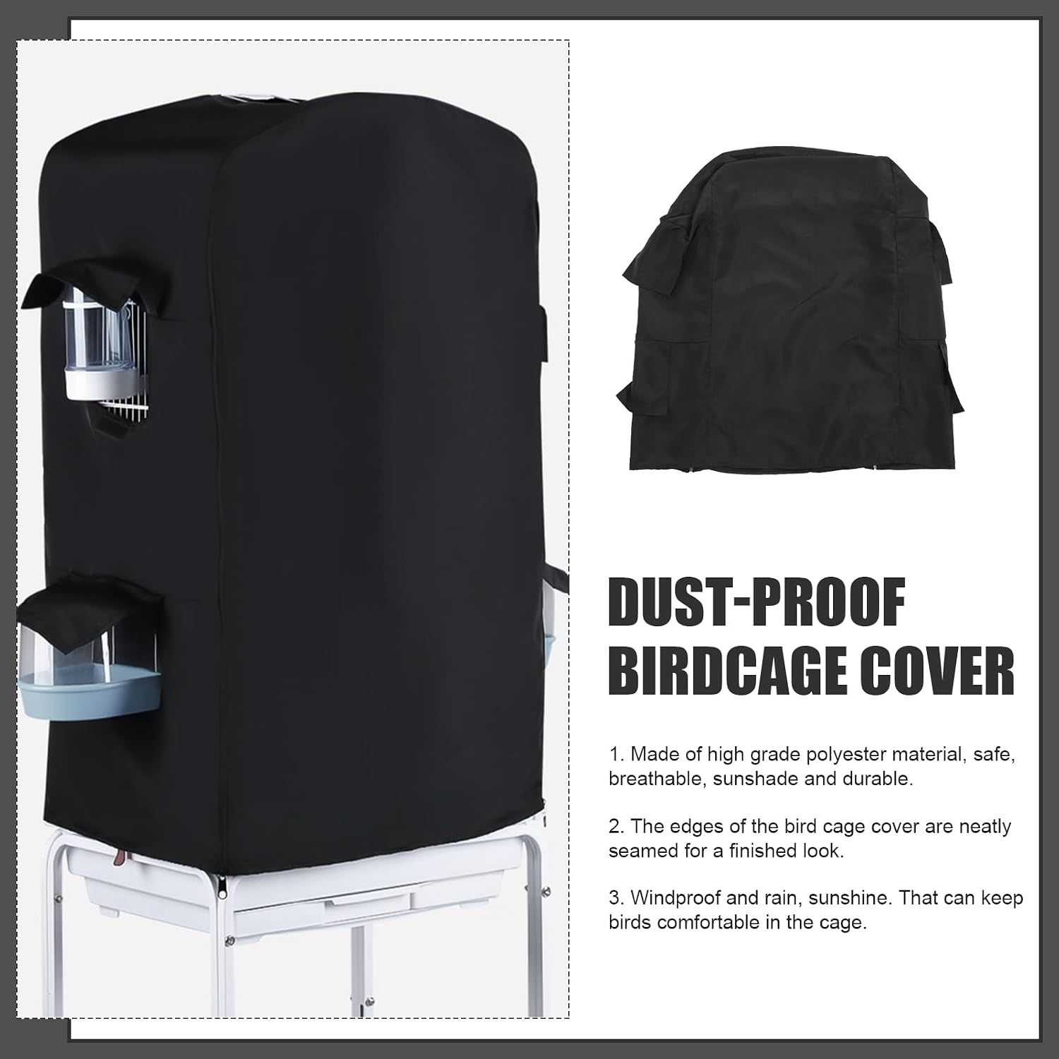 Bird Cage Cover Light Blocking Protector for Parrots Breathable High-Grade Windproof and Rainproof for Indoor Use