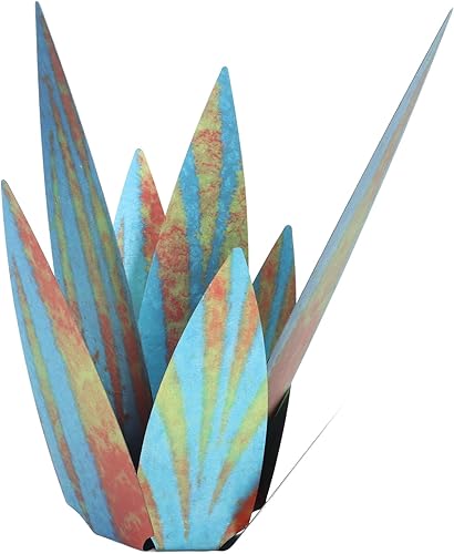 Miniatura 2 de Fydun Paquete de 9 esculturas rústicas de agave impermeables para bricolaje, planta de agave metálica para jardín, patio, césped, patio, decoración,
