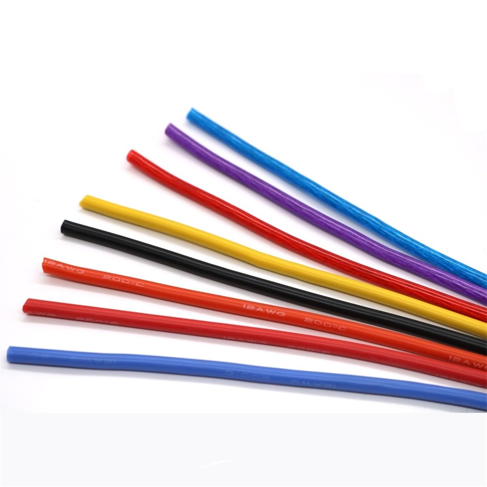 Cable eléctrico para Conexiones, Cable de Silicona for lámparas y Motores, Calibre AWG 12, 14 y 16, Multicolor, Varios tamaños.(Yellow,5Meter 12 AWG)