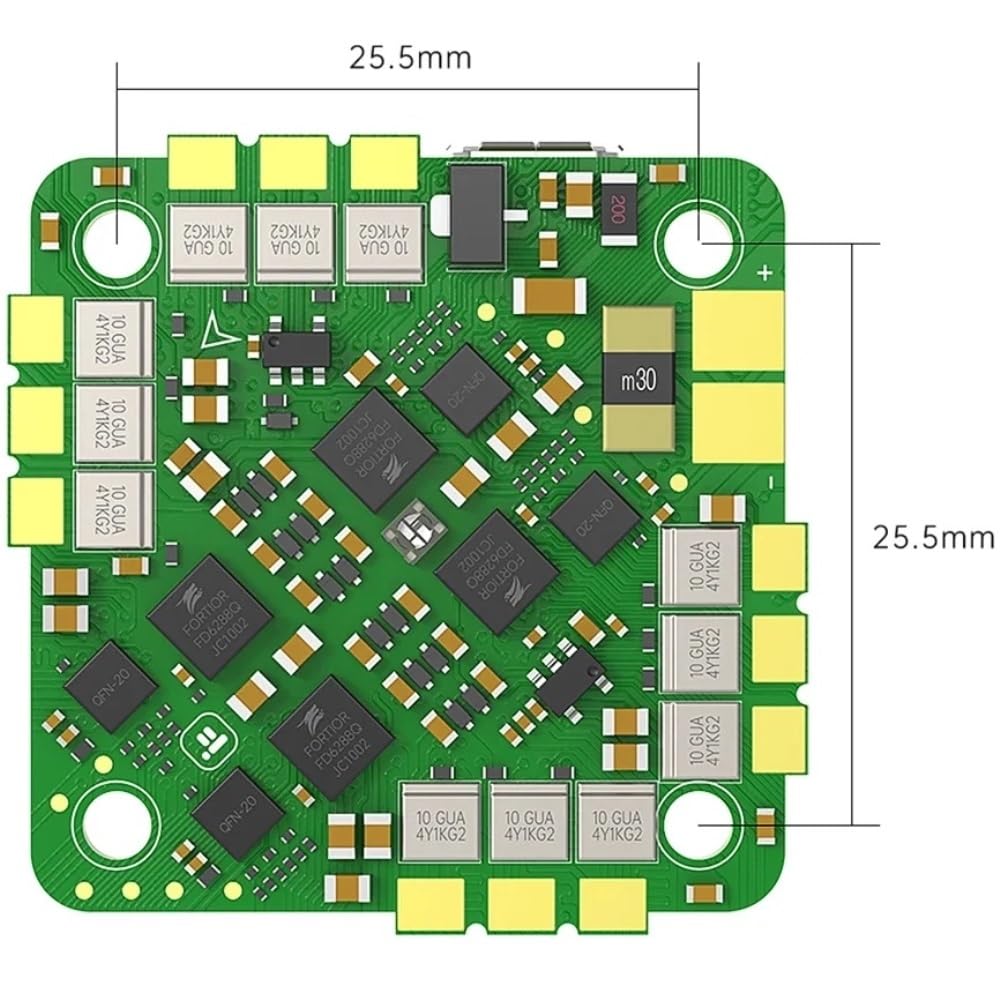 Controller di volo AIO 25.5X25.5mm con ESC 55A ICM42688 Flash integrato da 16 MB Compatibile Con parti di droni F7 2-6S RC FPV
