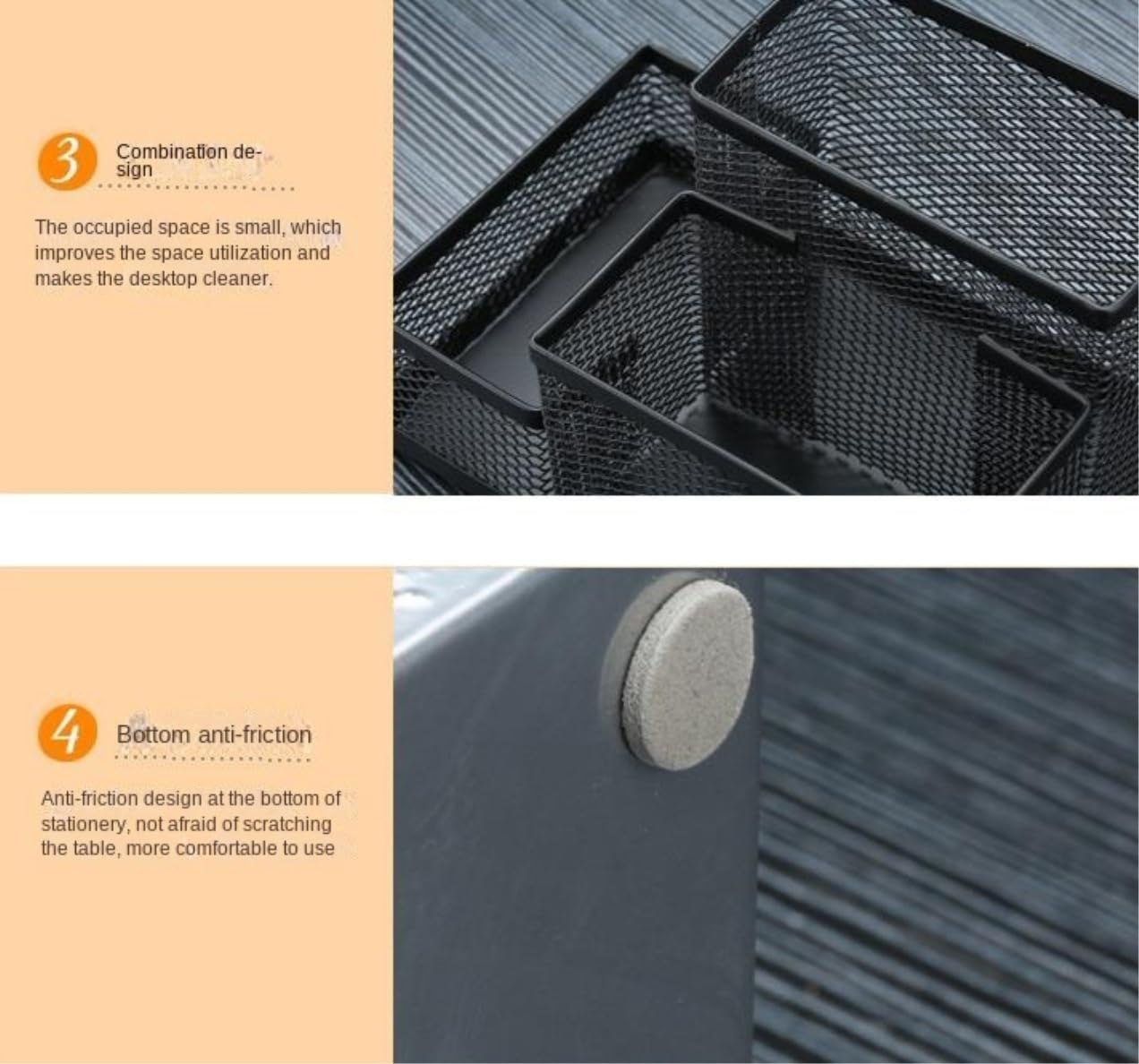 Schreibtisch-Organizer, Desktop-Organizer, 4 Fächer, Metallgeflecht, Schreibtisch-Organizer, Stationärer Aufbewahrungsständer für Büro und Zuhause, Schreibtisch-Organizer, Desktop-Aufbewahrungs-Org