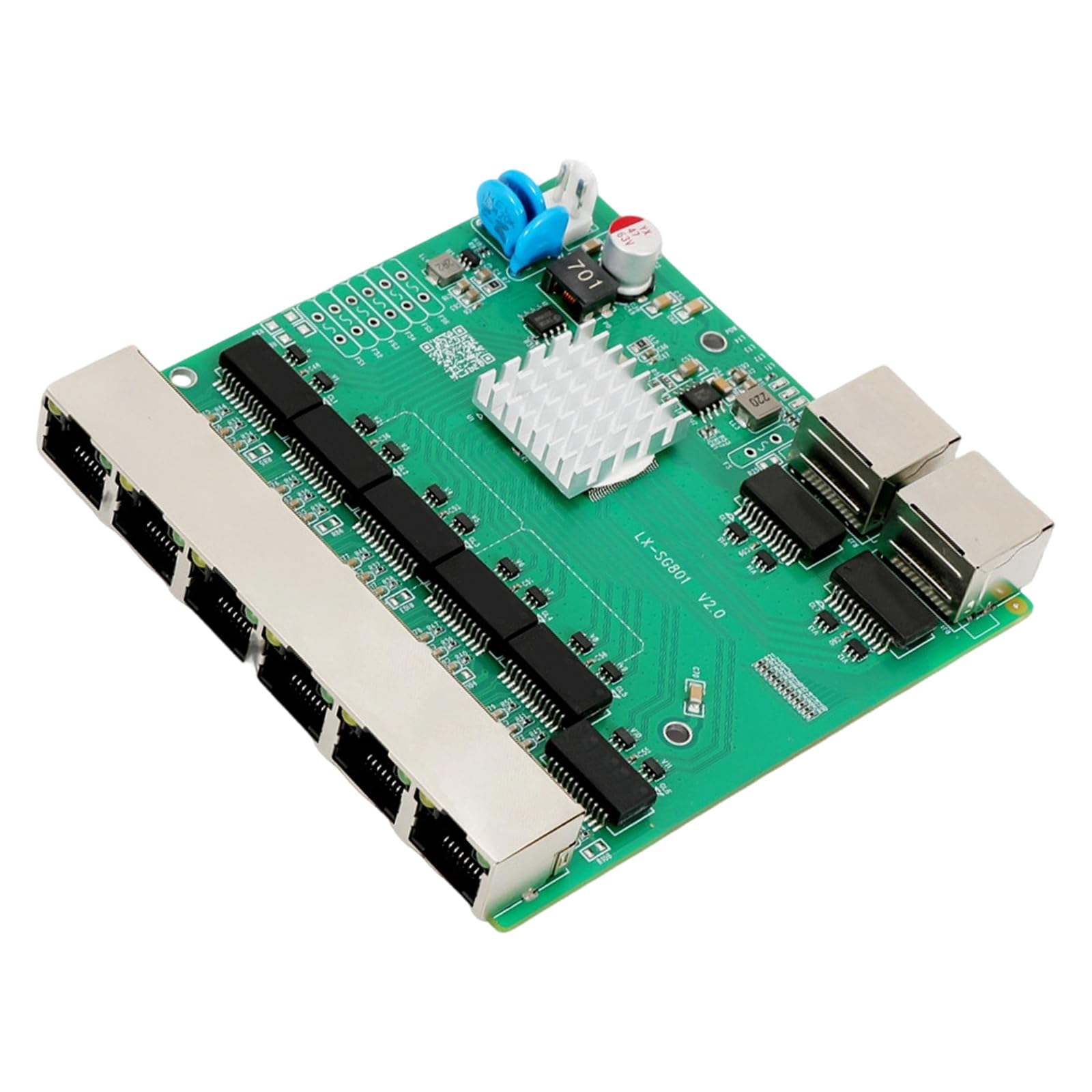 Interruptores Gigabit Ethernet RJ45 de 8 puertos con 48 V, estándar