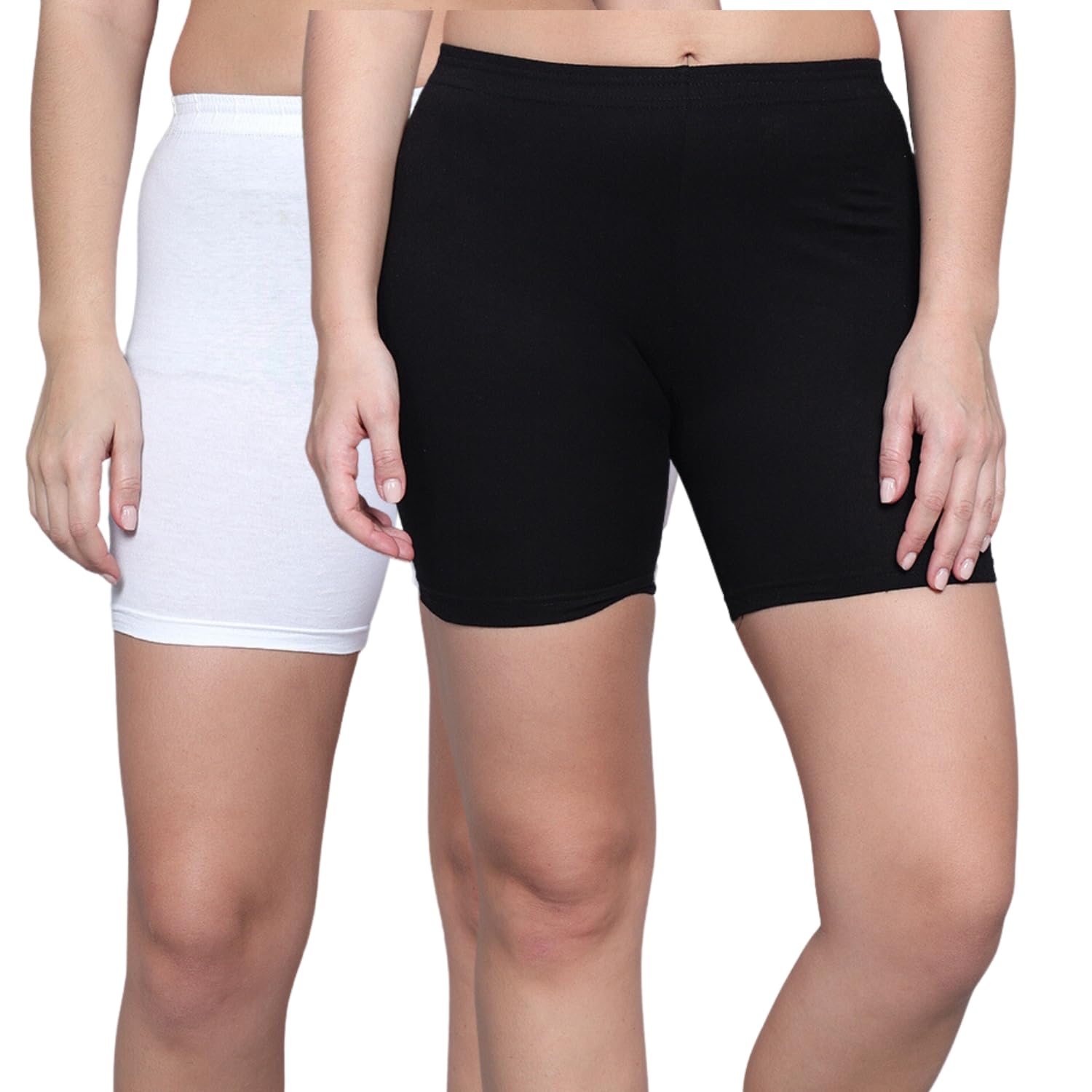 aimly Women Stretchable Lycra Activewear Sports Cycling Gym Yoga Short (Shorties/Underskirt Shorts) Combo Pack of 2-picture-3