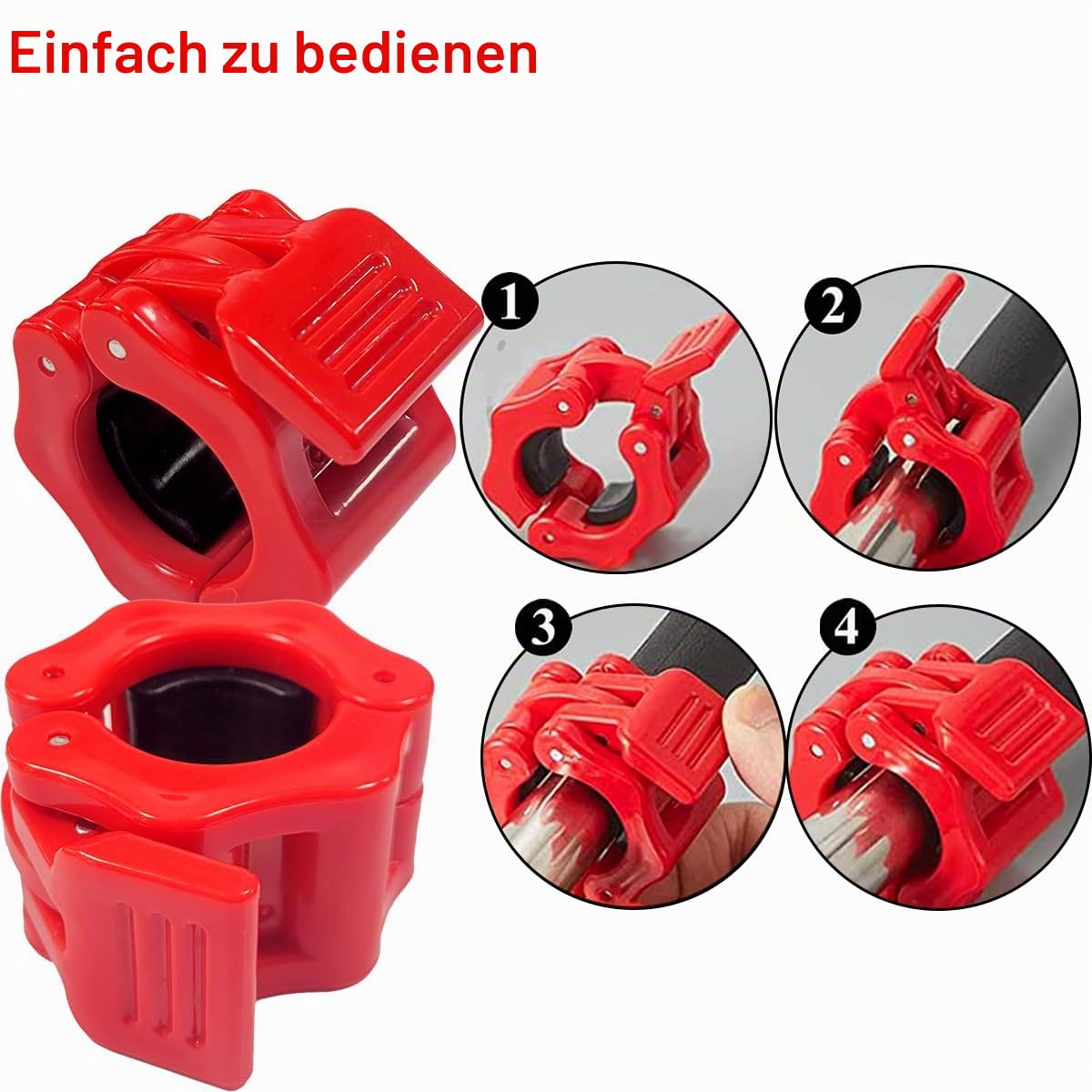Hantelverschlüsse 1 Paar Hantelstangen, Schnellverschluss, Hantelstangen Verschluss, Barbell Halsbänder, Langhantelklemmen, Gewichtheben