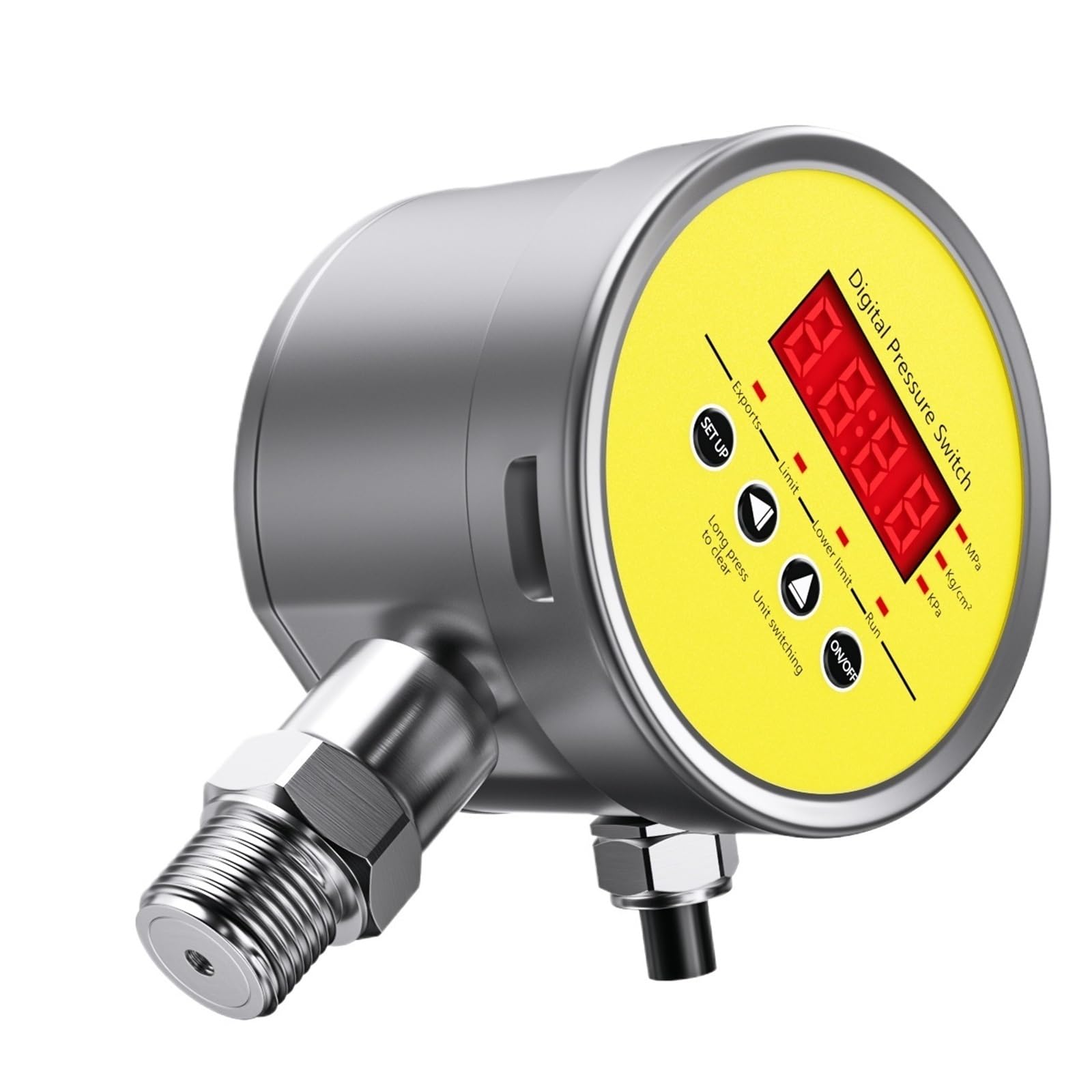2 x przekaźnik G1/2 promieniowy 100 mm 1,6 MPA inteligentny ciśnieniomierz cyfrowy do wody kontroler 1 MPa 10 bar (AC220V, 0-1,6 Mpa G1-2)