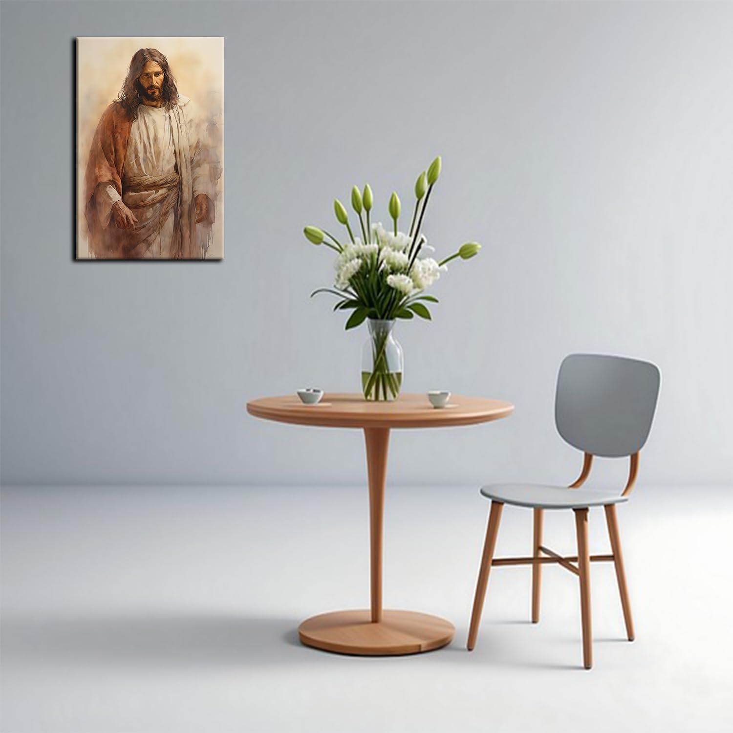 MODOJOART Jesus Christ Canvas Wall Art Black Jesus Came Slowly Painting Print Jesus Poster Artwork for Bedroom Church Decor(Artwork-02, 12"x18")