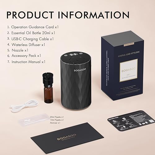 Miniatura 9 de Difusor de aceite esencial sin agua, textura de metal de aluminio, nebulizador de batería silencioso 96H, difusor de aromaterapia de aroma portátil