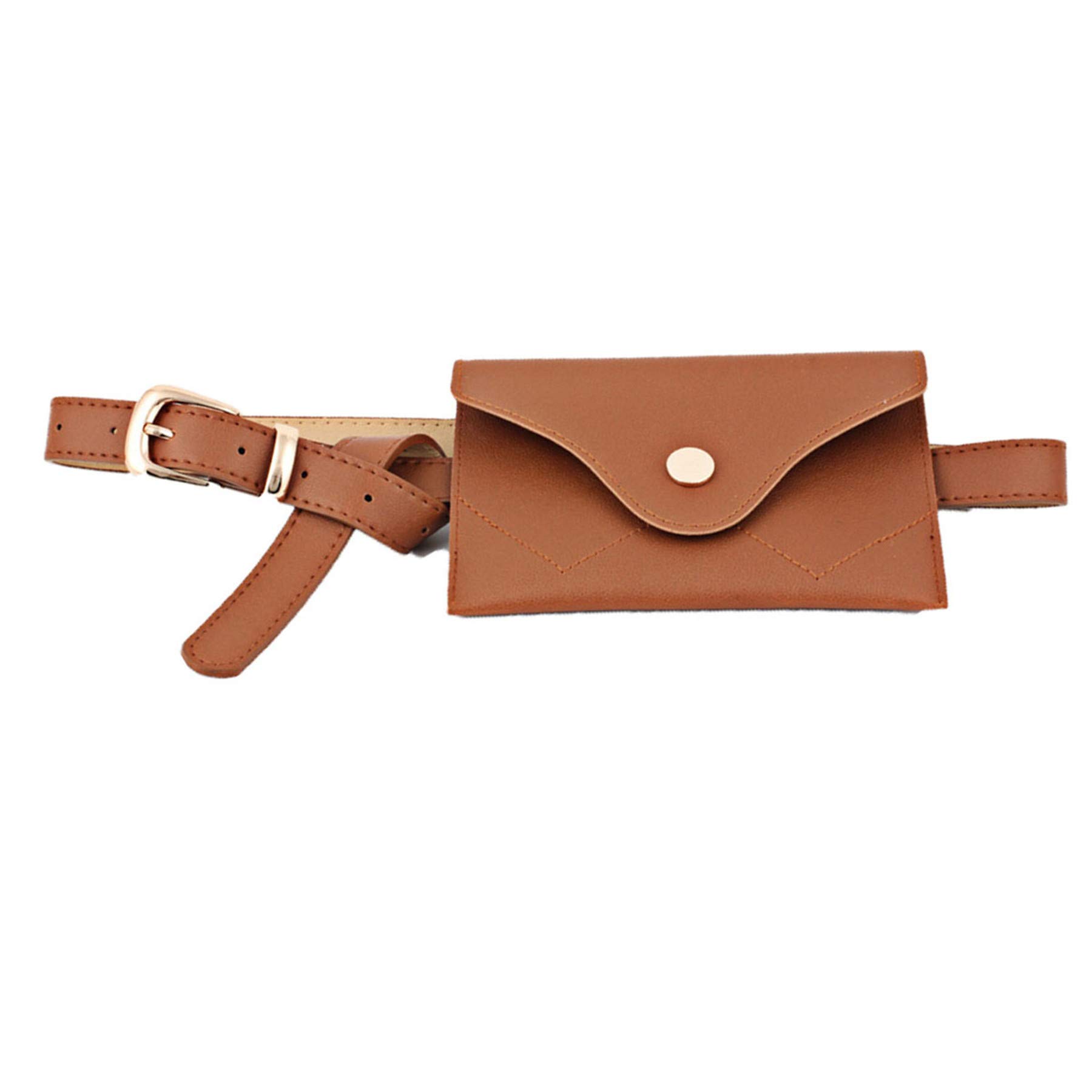 Andongnywell Women's Leather Mobile phone Belt Bags Fanny Pack Purse Wallet Waist Strap Waist Cinch Waistband