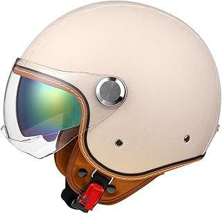 Sponsored You’re seeing this ad based on the product’s relevance to your search query.Learn more about this advertisement WZGGTEAM Motorcycle Helmet, Scooter Helmet, Retro Helmet, Motorcycle Helmet with Double Goggles, Removable Lining, Chopper Helmet with ECE Approval, Motorcycle Helmet, Half Shell for Adults, Men