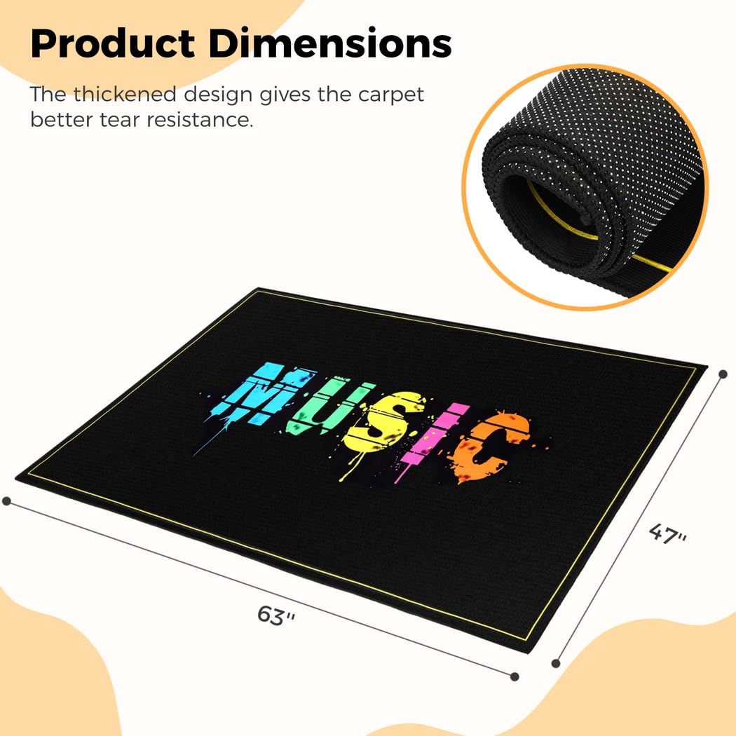 Schlagzeugteppich, Schlagzeugmatte, Elektrischer Schlagzeugteppich, Schalldichte Teppichpolster, Schlagzeugzubehör für E-Drums, Jazz-Drum-Set, Geschenk für Schlagzeuger, Schlagzeugzubehör,47"x63"