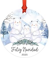 Vista 65 de Andaz Press Adorno de recuerdo de Navidad de metal redondo personalizado para la familia, My First Christmas As Gigi 2024, acuarela de osos polares