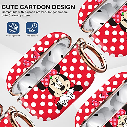 Iqouda Minnie Mouse Airpods Pro Case Designed For Airpods Pro 2Nd Generation/1St Generation Case (2022/2019) For Women Girls Kids Full Protective Case Cover With Keychain (Rosy) #TOP2