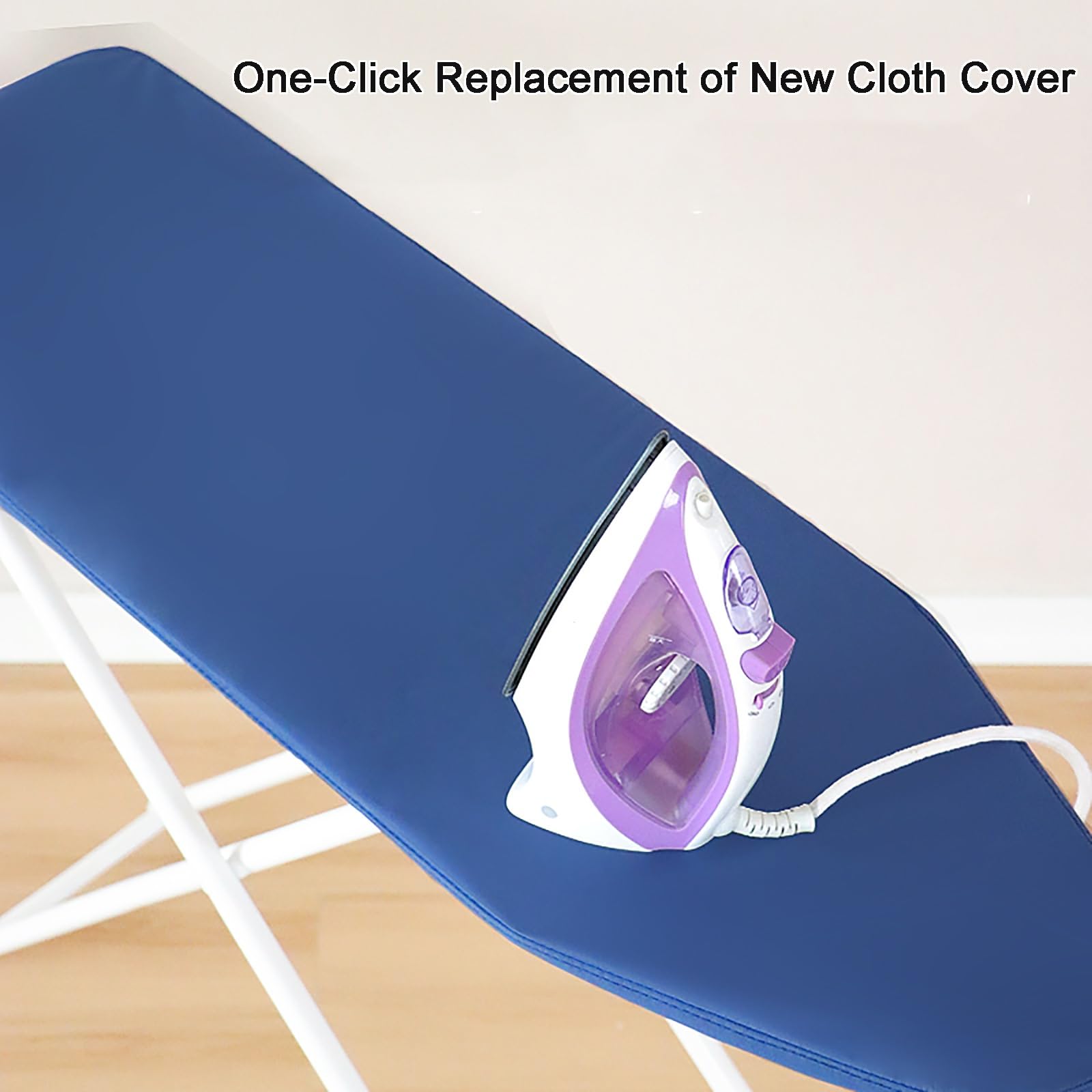 Funda para tabla de planchar, ajuste elástico para una fácil instalación, resistente a las manchas y a las quemaduras, cierre ajustable (azul, 90 x 30 x 6 cm), perfecta para uso doméstico