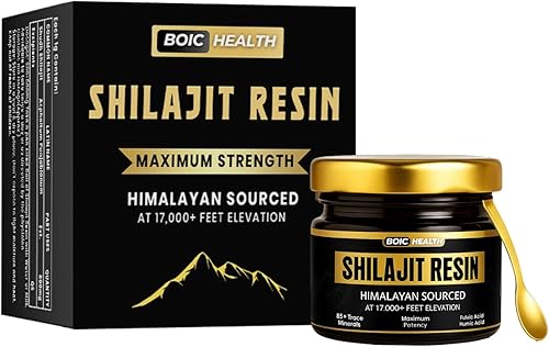 Resina Shilajit pura del Himalaya 1.76 oz  Más de 85 minerales traza  Energía, resistencia y apoyo muscular  Suplemento natural para hombres y