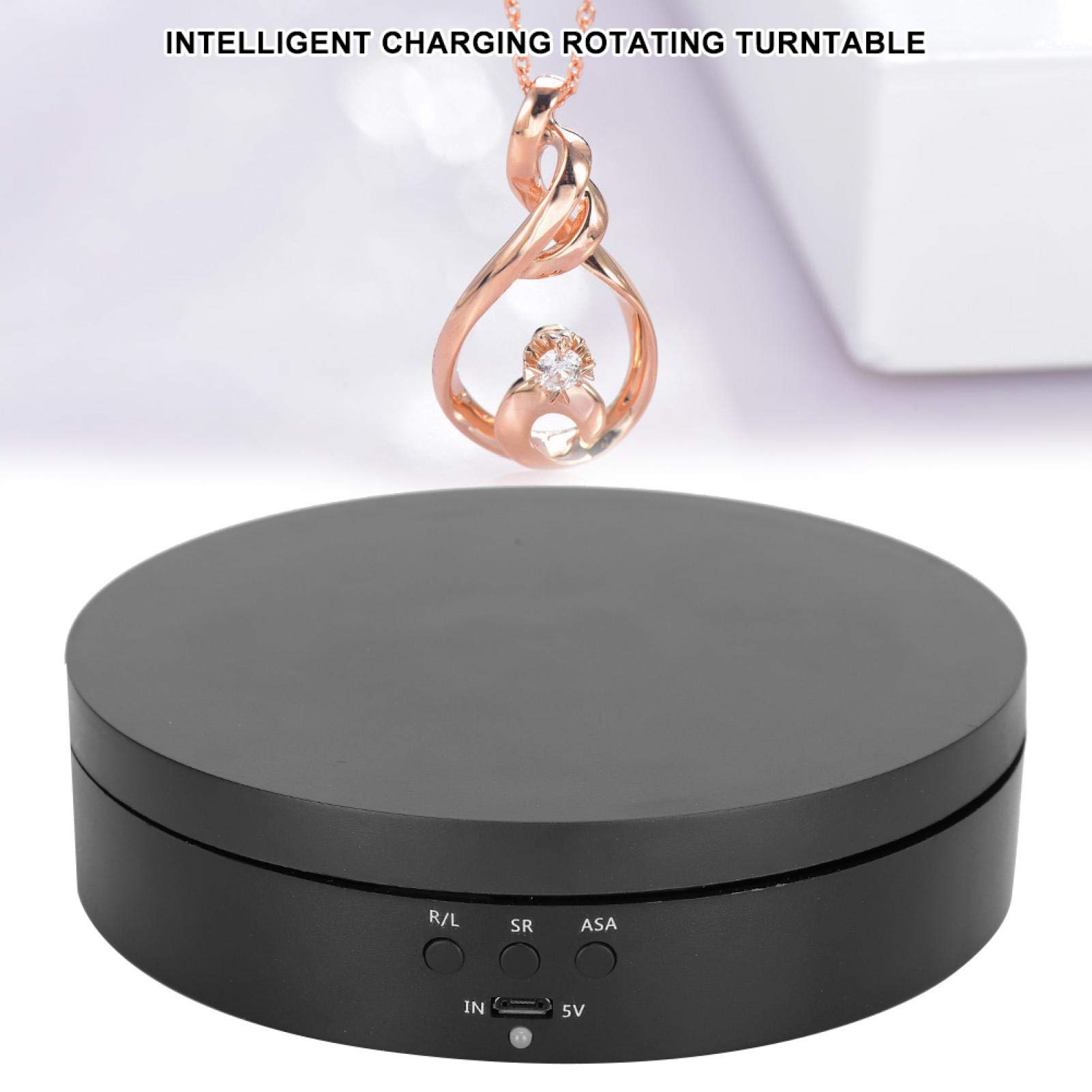 01 Product Spinner Display, Black 2?4KG Load Bearing 3 Gears Display Stand R/L Mirror with 360-degree View for Watch 3D