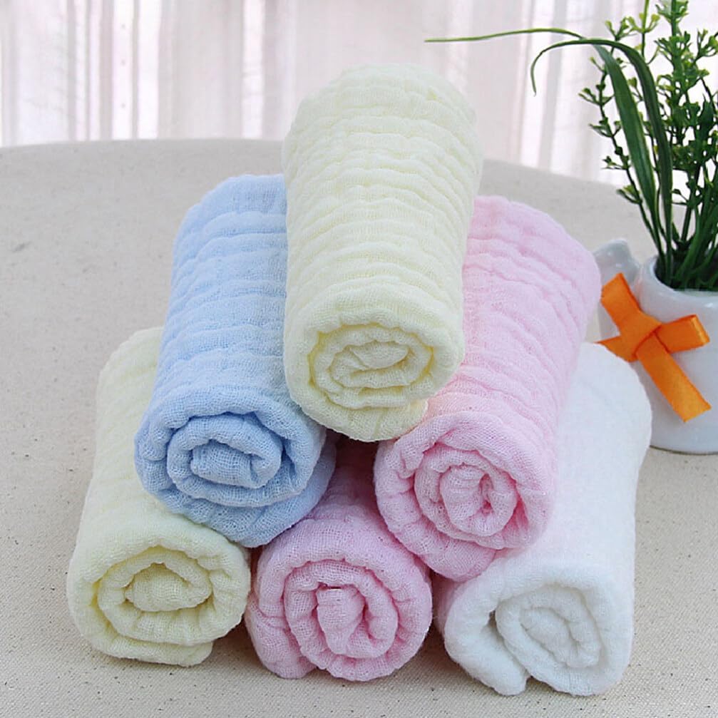 5 Pack Soft Muslin Baby Washcloths Gentle Face Towel for Infants Toddlers Absorbent Cotton Towels for Bath Time