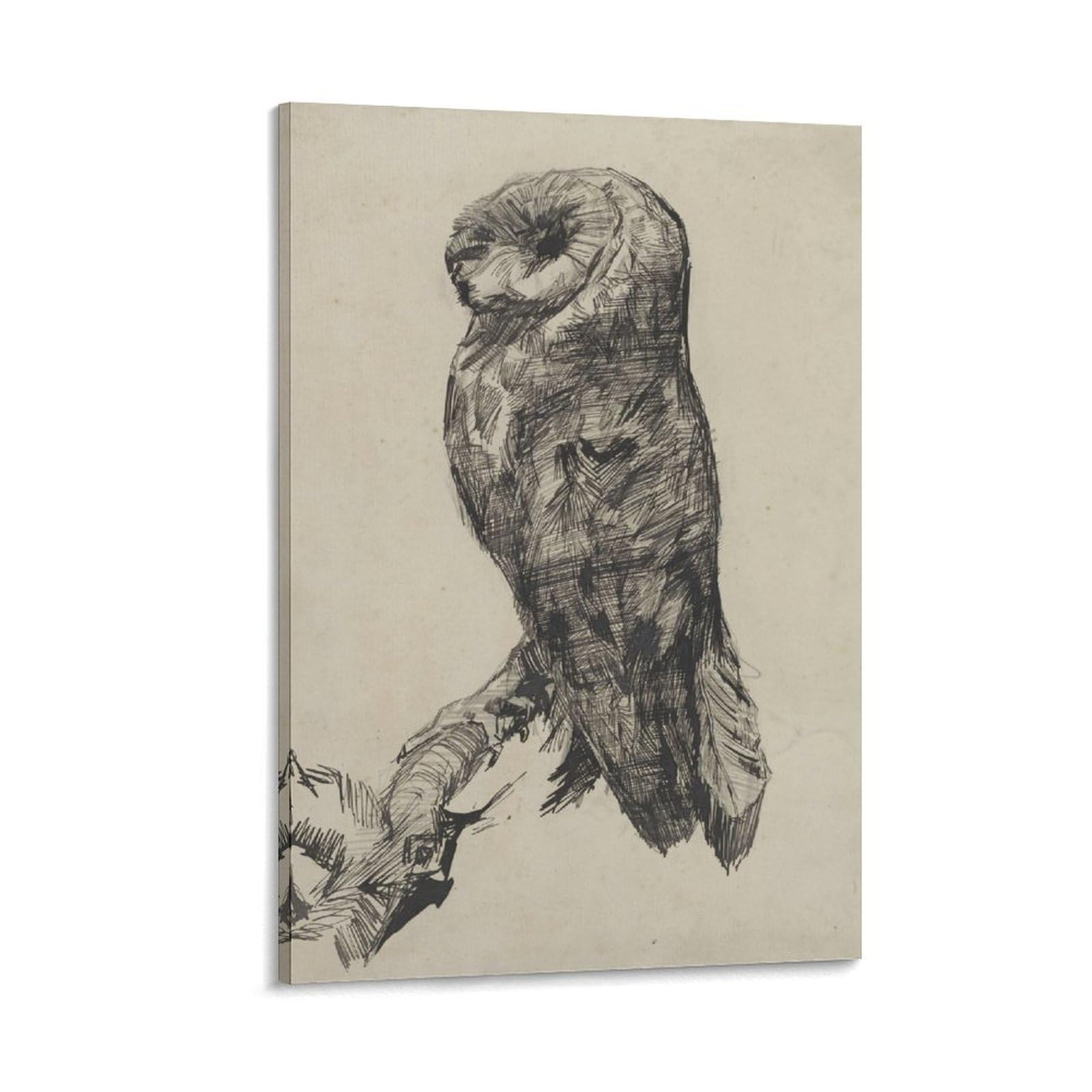 Barn Owl by Vincent Van Gogh Wall Art Prints Poster Poster Painting Canvas Wall Art Living Room Posters Painting 12x18inch(30x45cm)