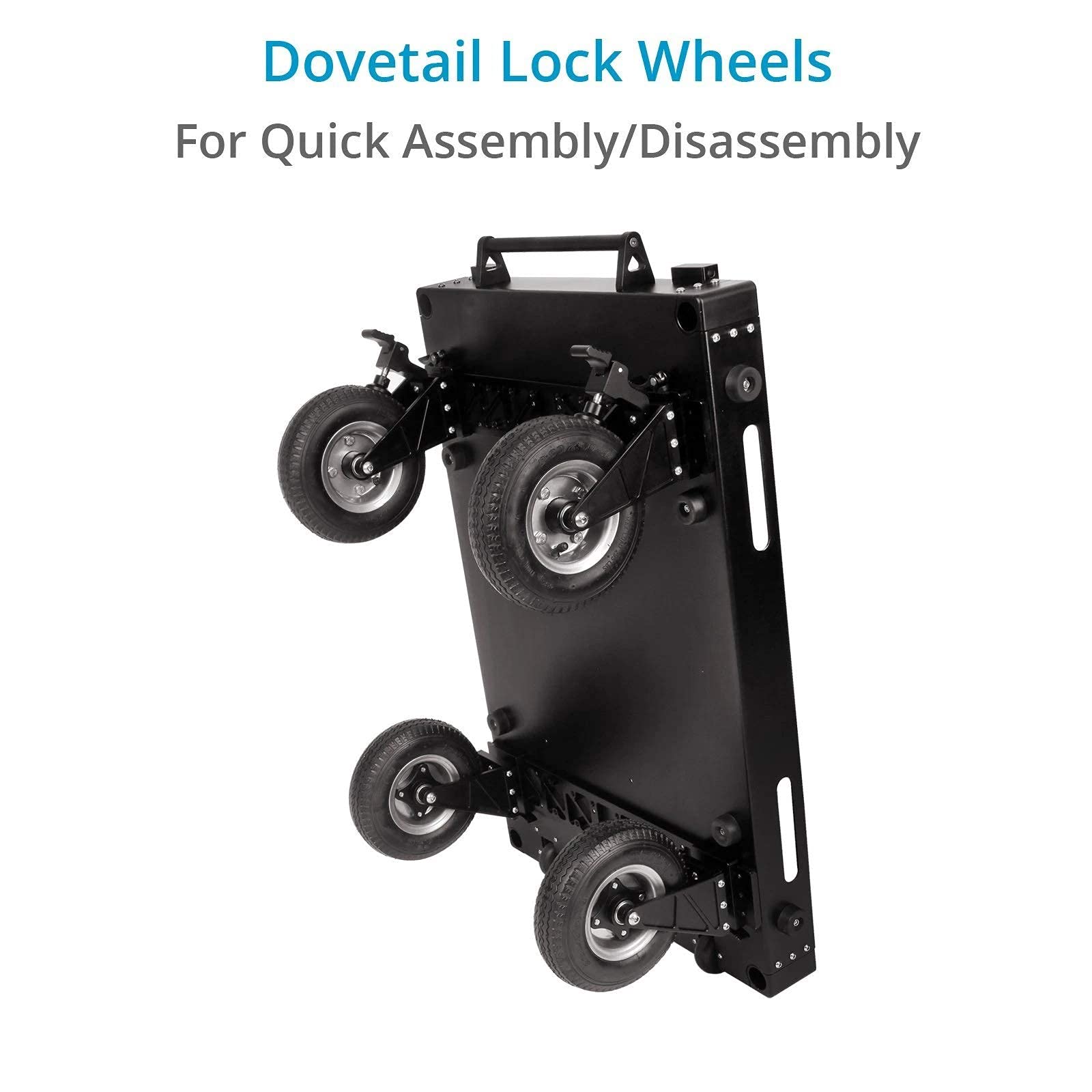 PROAIM Victor V1.1 Chariot Caméra 48" Pliable, 200 kg/440,9 LB | Aluminium et acier inox, étagère réglable avec cheese plate, roues pneumatiques 23 cm et freins arrière.