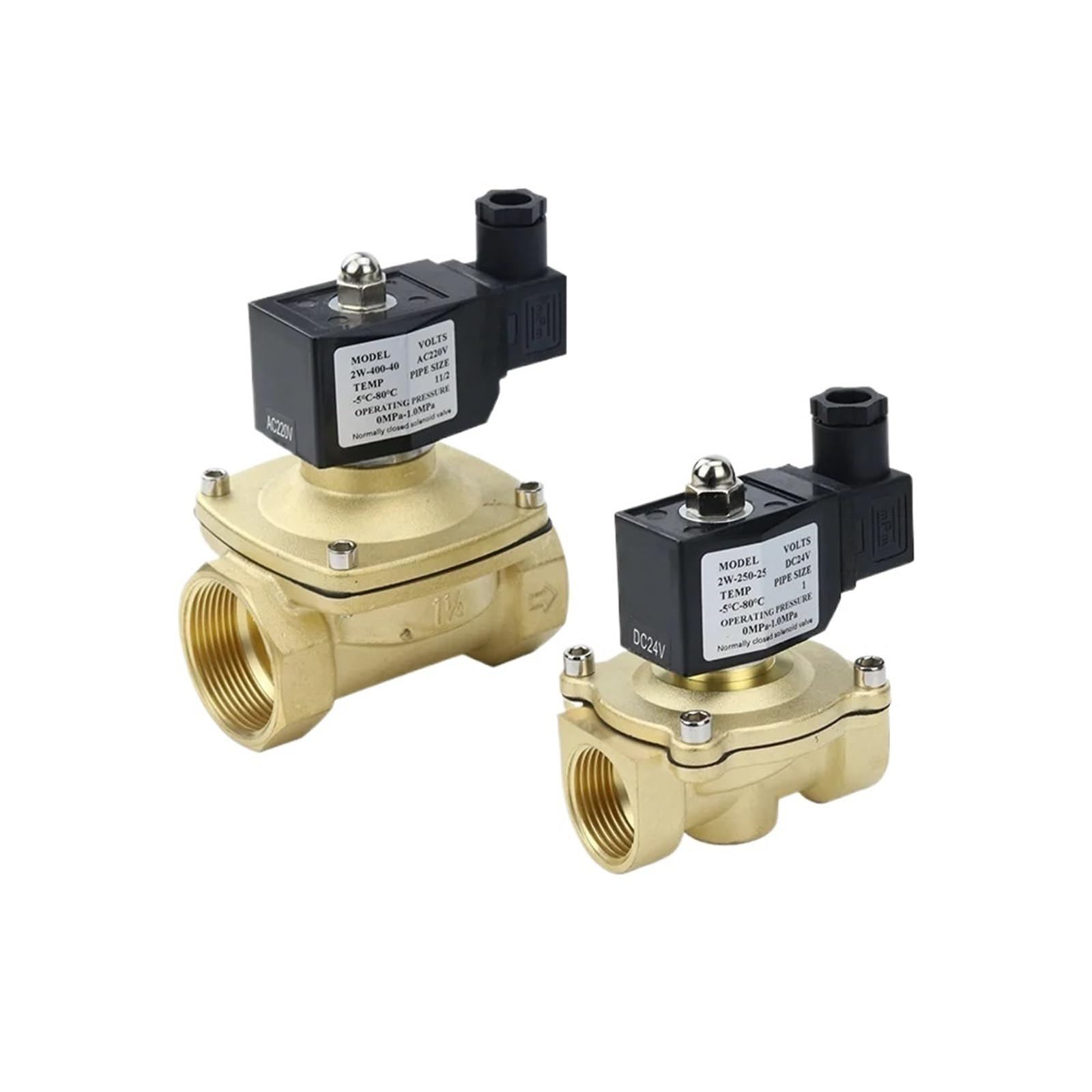 Uyqukggpsn 2 1Pcs " Dn50 Electric Solenoid Valve Normally Closed Ip65 For Water Oil Air 12V 4V 20V 110V