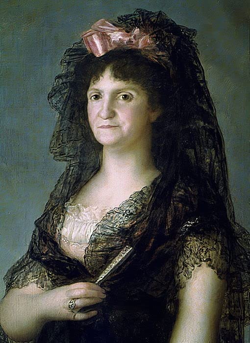 Art Reproduction Goya Toile Maria Lusia Mit Mantilla Impression d'Art Portrait Premium