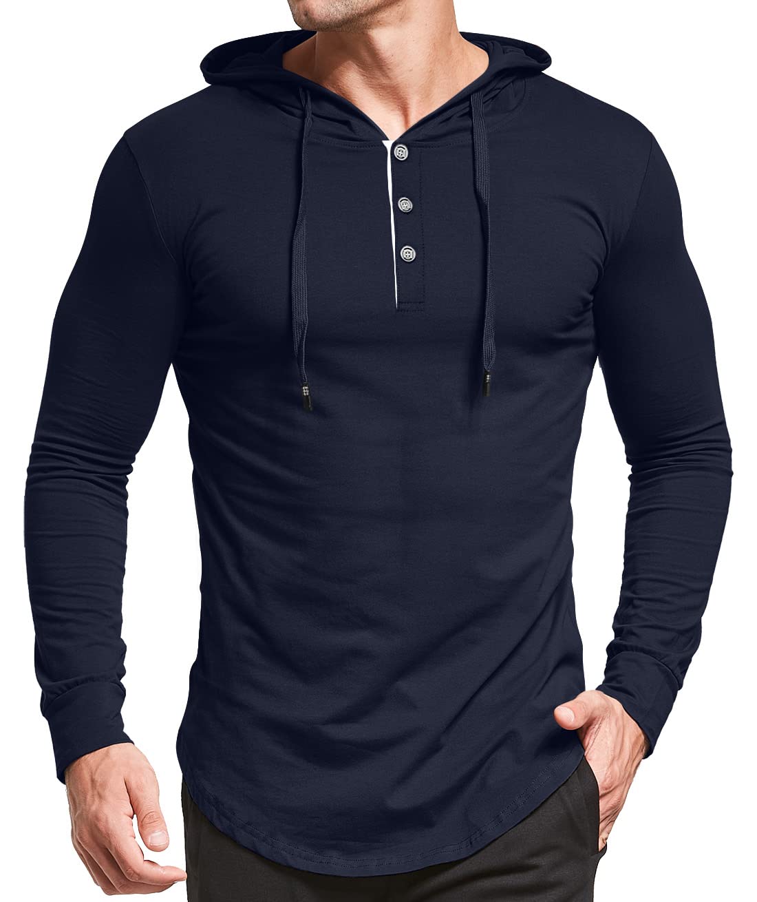 KUYIGO Men's S-5X Short&Long Sleeve Athletic Casual Plus Size Hoodies Sport Sweatshirt Hooded T-Shirts