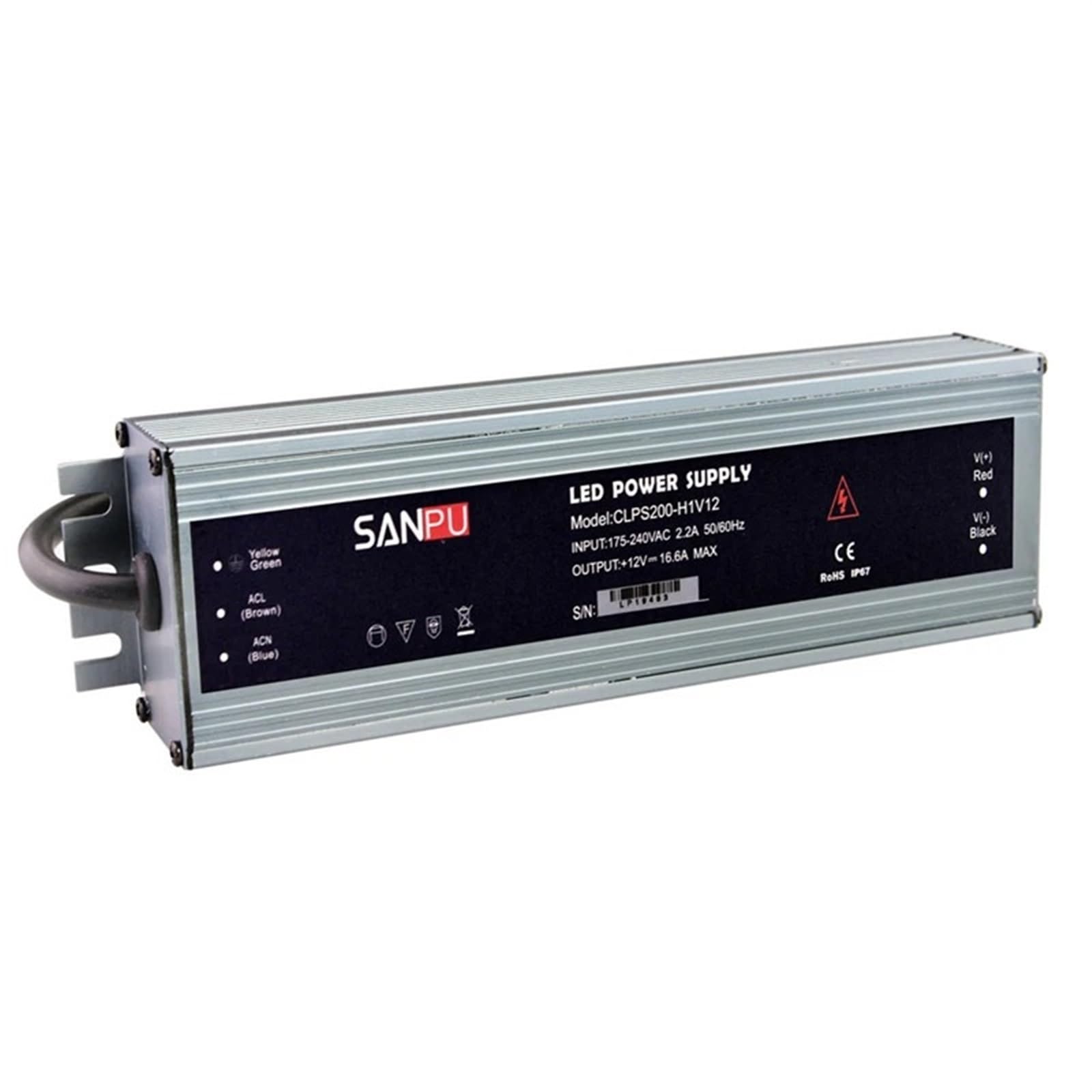Transformateur 12V CC pour éclairage LED extérieur boîtier alu