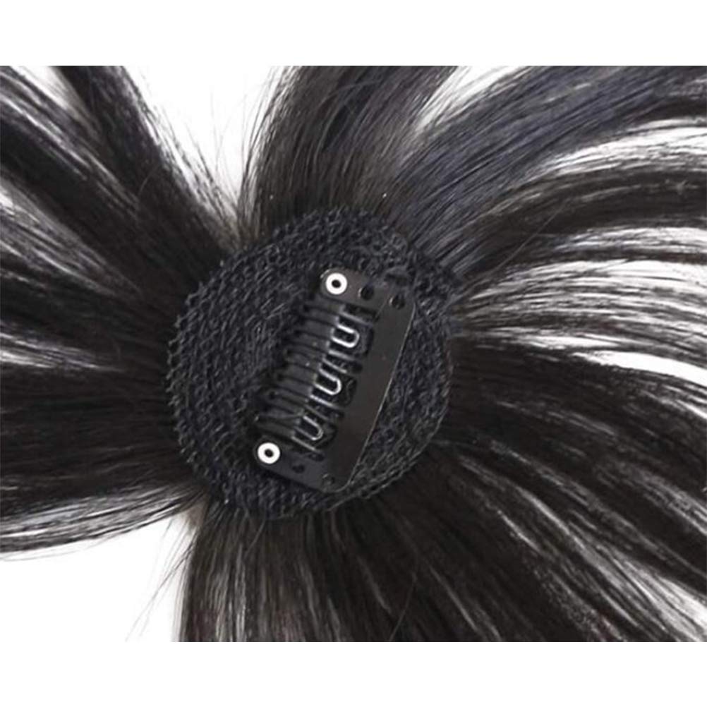 Invisible Human Hair Toppers For Women 3D Air Bangs Hair Topper Extension Invisible Seamless Thin Neat Air Bangs (A) - Image 2