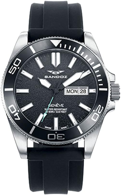 Reloj Sandoz Diver 81451-57 Hombre silicona Negro