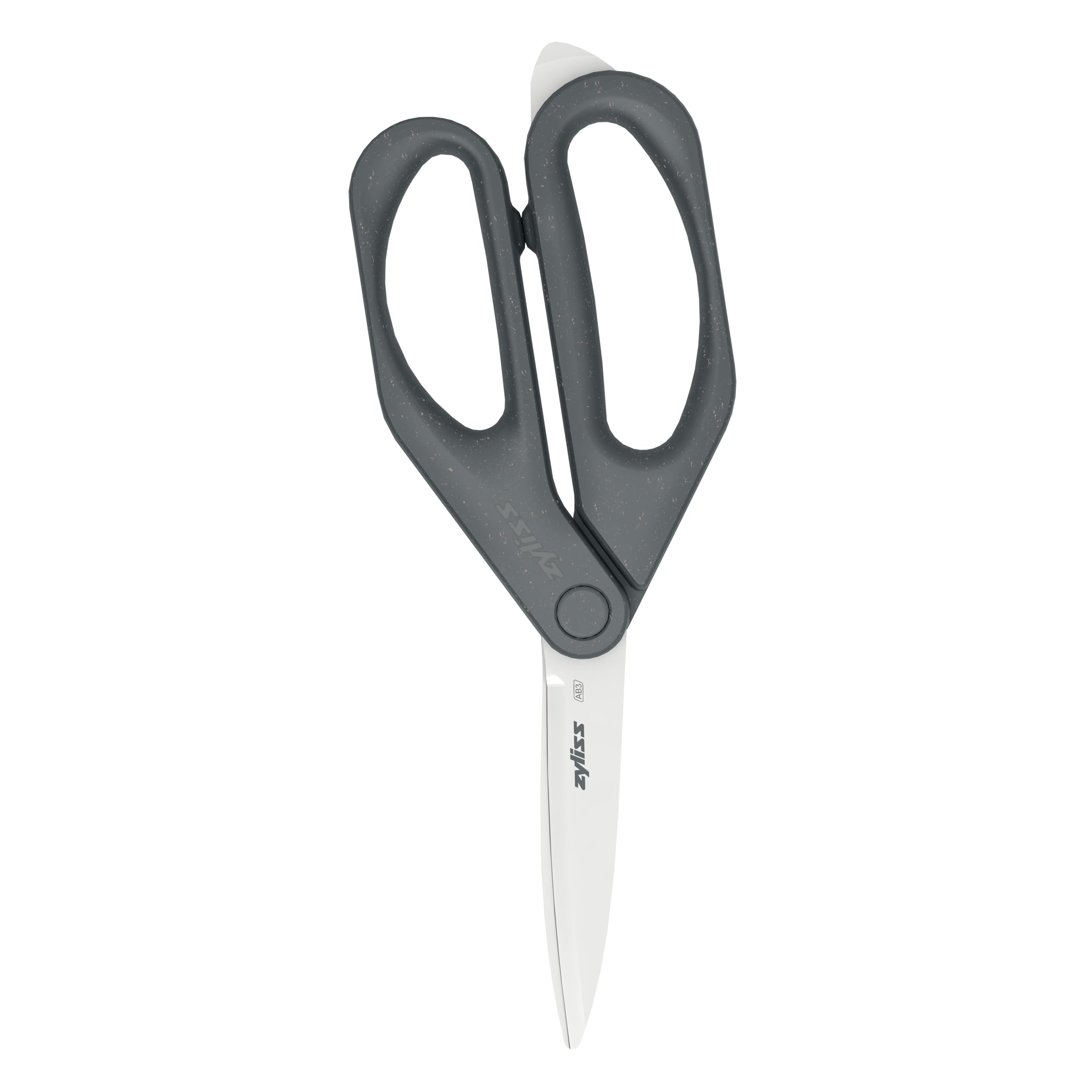 Zyliss Household Scissors – Multi-Purpose Stainless Steel Kitchen &amp; Home Shears with Built-in Box Cutter – Wheat Straw Handle, Dishwasher Safe, Everyday Cutting Tool, 5-Year Guarantee