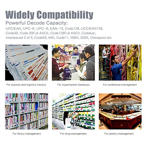 USB Wired Scanner Leitor Handheld 1D Barcode código de barras para o Armazém Supermercado Biblioteca