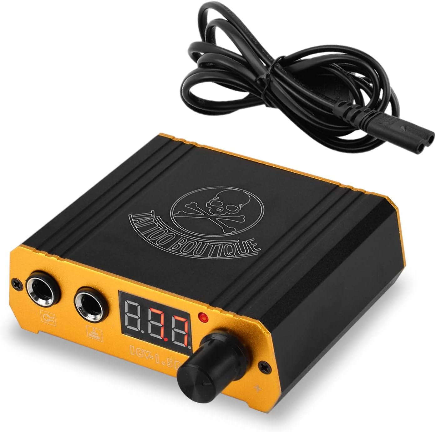 ATOMUS Black Tattoo Power Supply Digital LED Display Tattoo Machine Power Supply for Liner Shader Tattoo Accessory with Power Cable