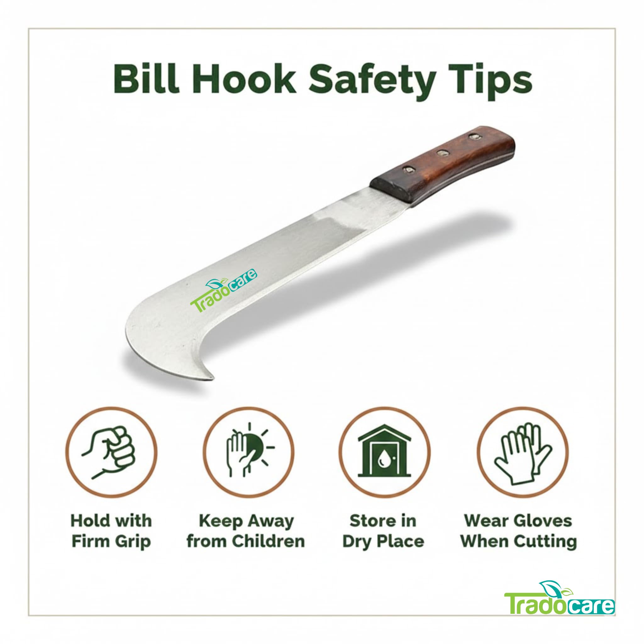 Premium Bill Hook - Heavy Duty Cutting Tool -6