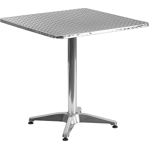 Flash Furniture Mellie 27.5'' Square Aluminum Indoor-Outdoor Table with Base
