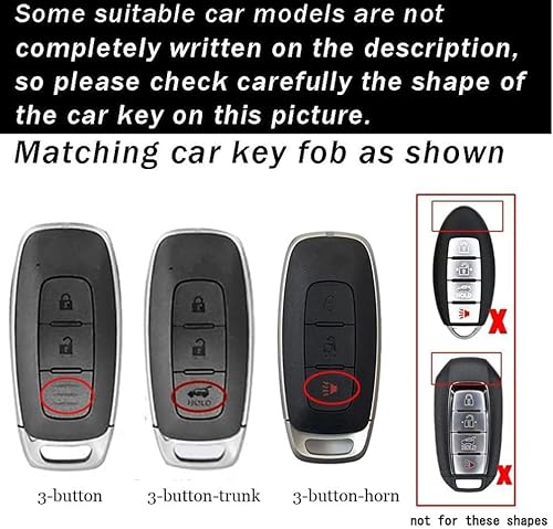 Miniatura 2 de ontto Funda para llave de automóvil de 3 botones para Nissan 2023 2022, funda de cuero para llave de automóvil Ariya Pathfinder Kicks X-Trail Rogue
